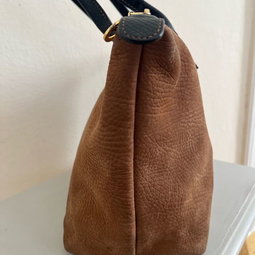 Longchamp shoulder bag used vintage brown leather