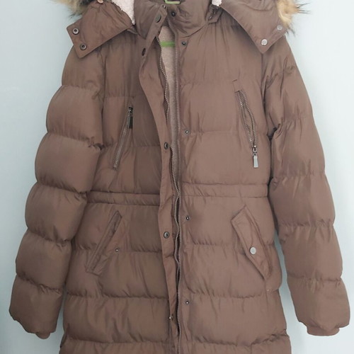 Unisex jacket with fleece fur lining, like new, brown, size XL