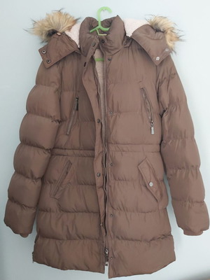 Unisex jacket with fleece fur lining, like new, brown, size XL