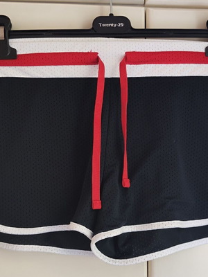 Nike vintage running mesh shorts used, navy blue and red, size M