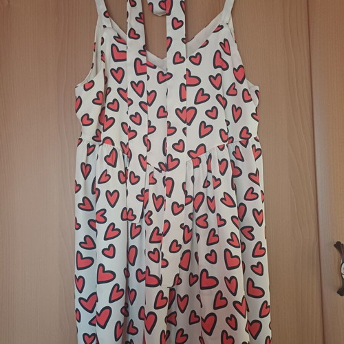 Karavan mini dress like new, size S/M, white and red
