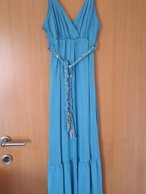 Maxi dress with ancient Greek details, blue