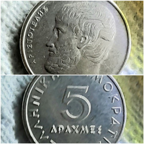 Collection of 10 used Greek coins 1976-2000