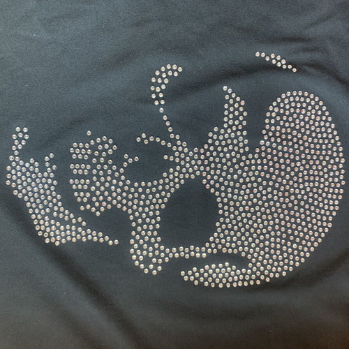 Shein skull rhinestone blouse like new, black, size S