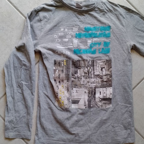 Long-sleeve t-shirts for boys 12 years old, used, grey, pack of 3
