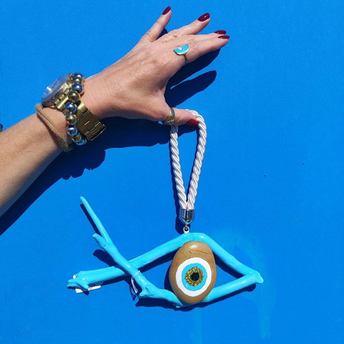 Handmade blue eye - fish for good luck 22.5×33