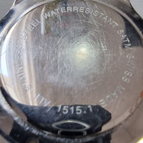 Swiss Military men's watch used, blue dial, silver bracelet
