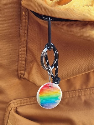 Handmade LGBT Keychain with Rainbow Flag Colors