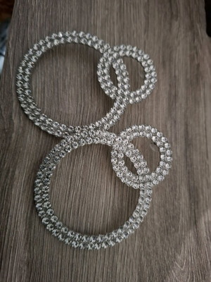 Earrings with rhinestone hoops new, silver