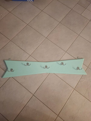 Wooden solid coat rack in pastel color like new