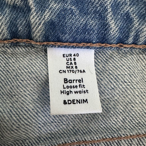 Zara denim pants used, destroyed look, loose fit, size L