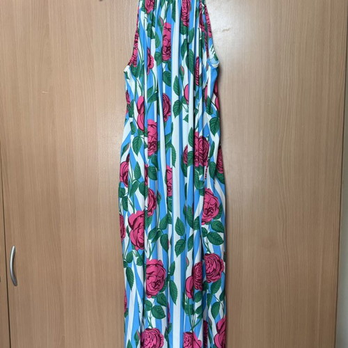 Karavan summer maxi dress with stripes and flowers, like new