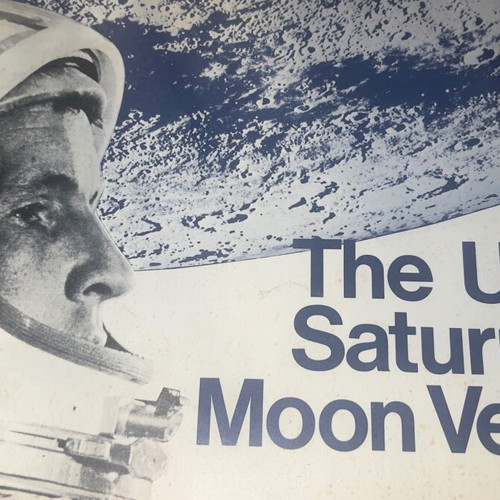 Space Age Moonwalk lithograph poster used, 1960s giant 170cm