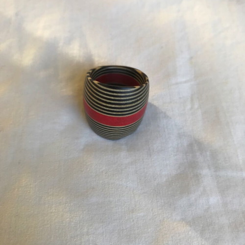Handmade wooden ring multicolored new 18mm