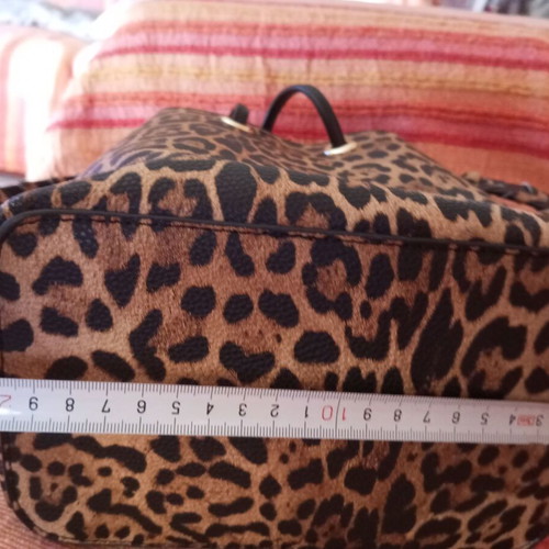 Leopard Print Bucket Bag shoulder and hand, like new