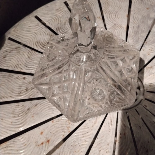 Vintage lead crystal set with bonbonniere and large fruit bowl used