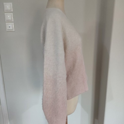 MarcCain white pink wool alpaca cardigan size M/L like new