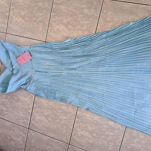 Almond Muse blue pleated maxi dress, Small