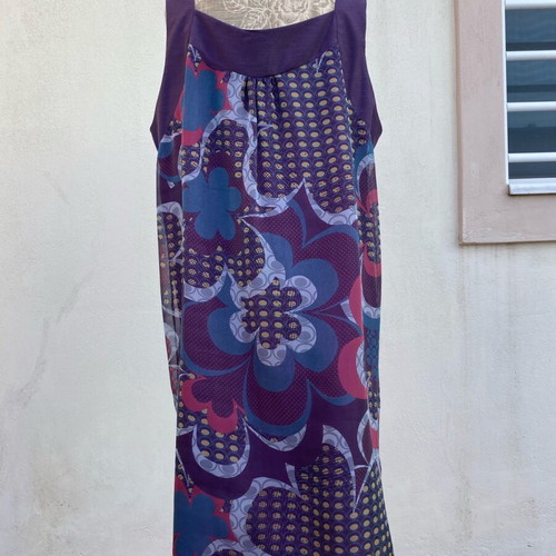 Sleeveless floral dress Paul - Christophe like new, purple, size 4XL