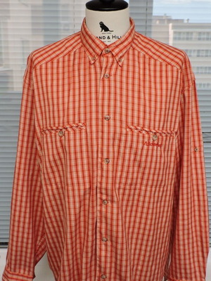 Schoffel Enzo Men’s Long Sleeve Checked Shirt 2XL Orange Beige