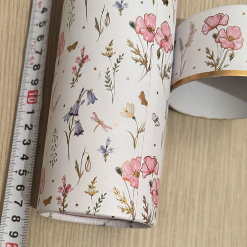 Decorative box like new with flowers made of hard cardboard