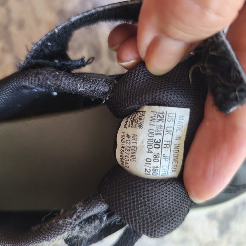 Adidas sneakers size 30 used, black and white