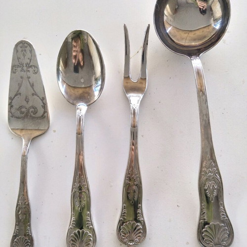 Vintage silverplated cutlery set 50 pieces Kings Pattern