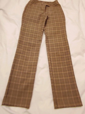 Benetton checked pants size 38 like new, beige brown