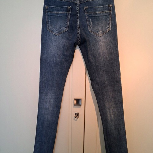 Jeans Small with black sequins and rhinestones, like new