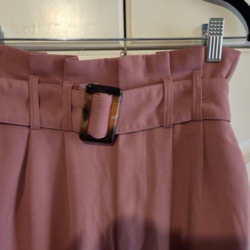 Stradivarius Paperbag High-Waist Pants used, dusty pink, XS