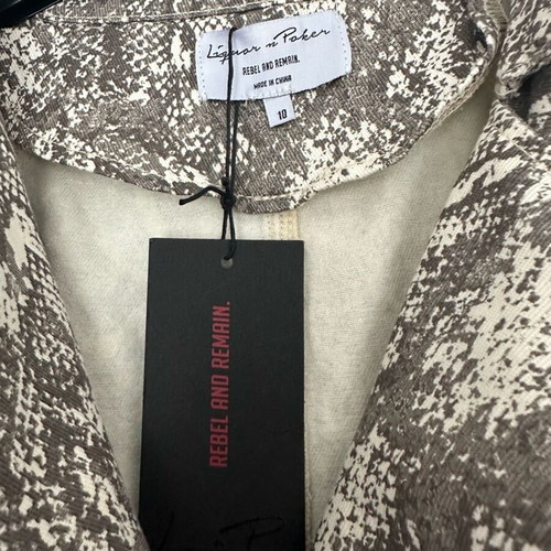 Trench coat snake print cotton new ASOS gray beige