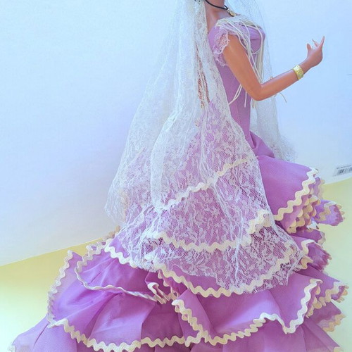 Vintage Spanish Flamenco Dancer Doll Chiclana like new, 45 cm