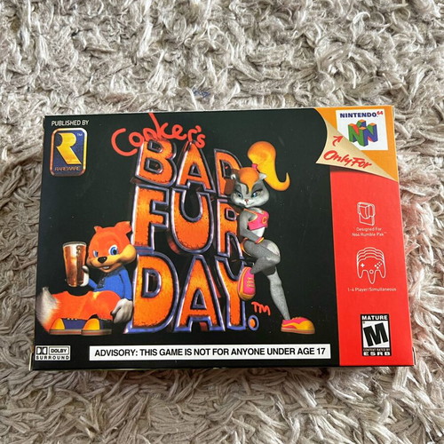 Nintendo 64 Bad Fur Day като нова, европейско издание с ръководство