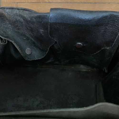 Leather technician bag used, handmade, vintage 1970s
