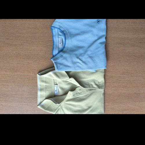Tom Tailor men's short-sleeve t-shirts used, set of 2, green and turquoise