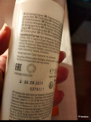 Aloe Vera Facial Cleansing Foam new, 150ml, rose extract