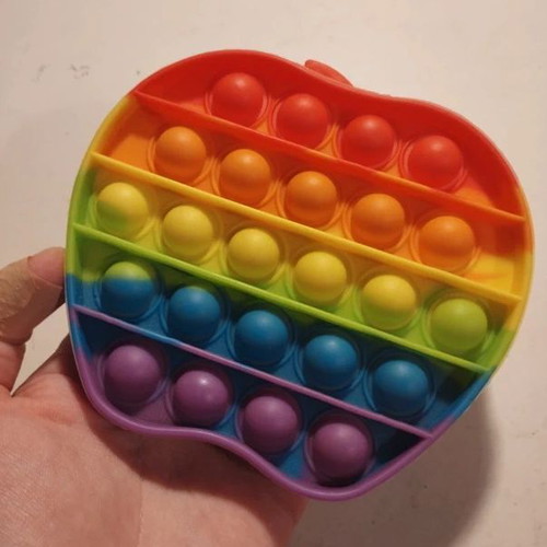 Pop It Fidget Toy apple shape like new, multicolor