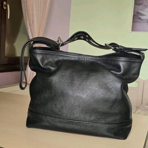 Leather bag new large capacity, black