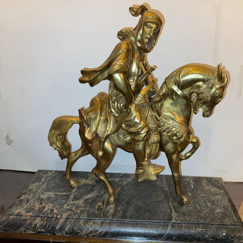 Bronze and marble sculpture used