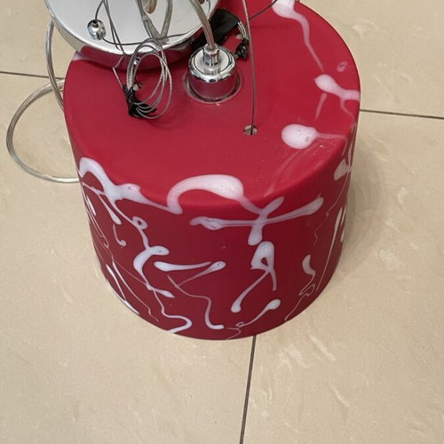 Glass multi-light red ceiling lamp like new