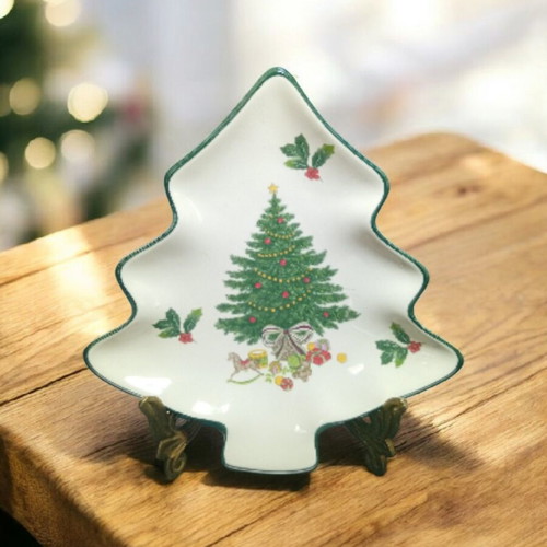 Mikasa small Christmas tree-shaped plate