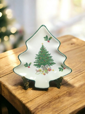Mikasa small Christmas tree-shaped plate