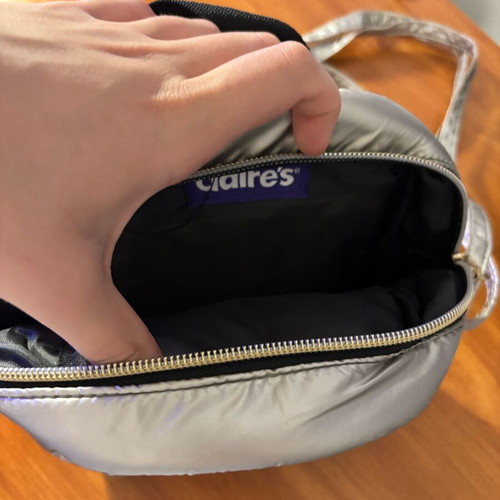 Claire’s silver backpack bag like new, small for outings
