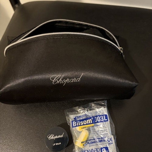 Chopard Turkish Airlines Amenities Kit toiletry bag, black satin