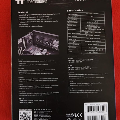Thermaltake Toughfan 14 Pro pack of 2 new 140mm PC cooling fans