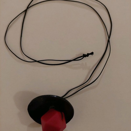 Handmade necklace new, long, black and red