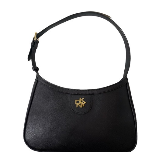 DKNY leather shoulder bag like new, black with gold details