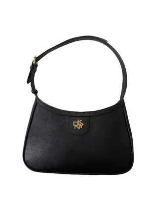 DKNY leather shoulder bag like new, black with gold details