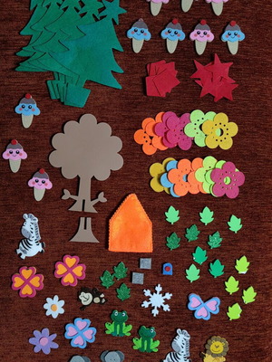 Craft supplies set with assorted felt shapes