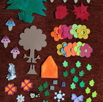Craft supplies set with assorted felt shapes